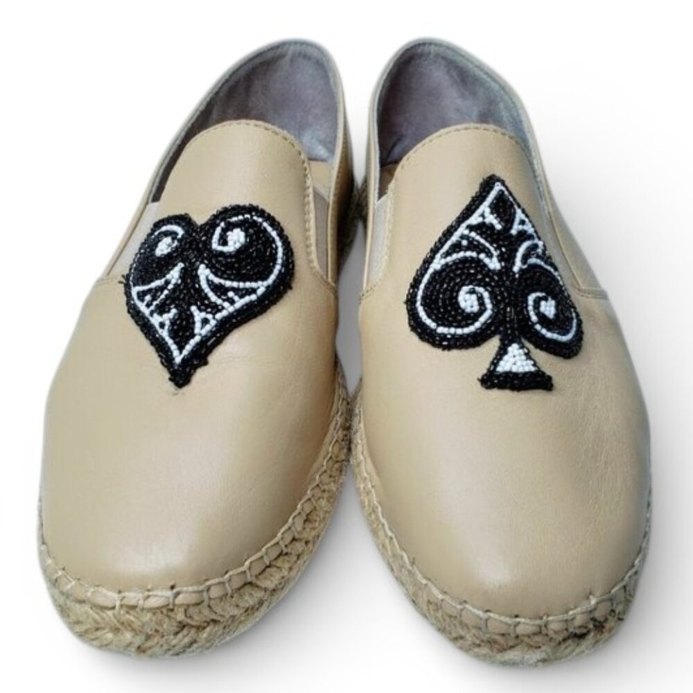 Gems Beadit Beaded Hearts Slip On Espadrille Loafers 7.5